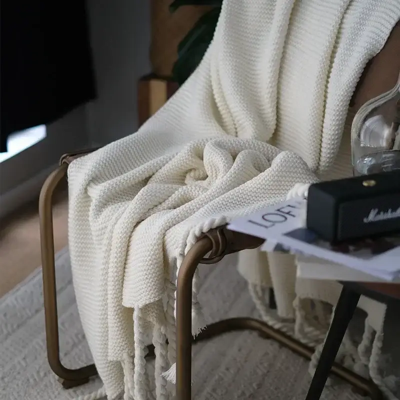 Must-Have Nordic geometric knit throw blanket for living room or bedroom