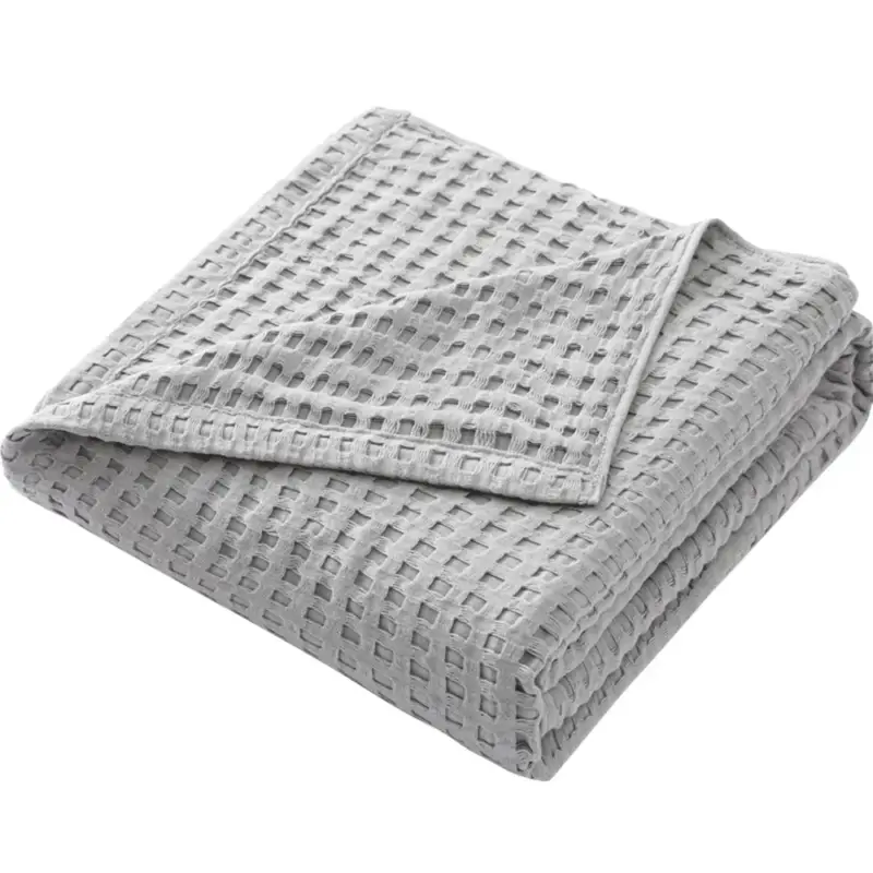 Must-Have Lightweight soft cotton waffle throw bedspread