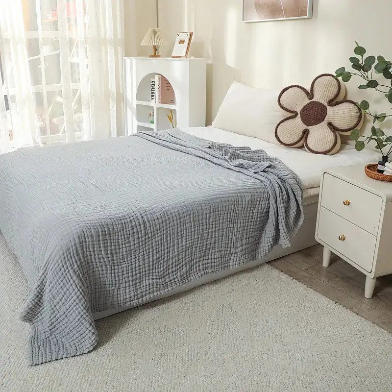 Lightweight cotton muslin throw boho style for living room or bedroom Retour Gratuit