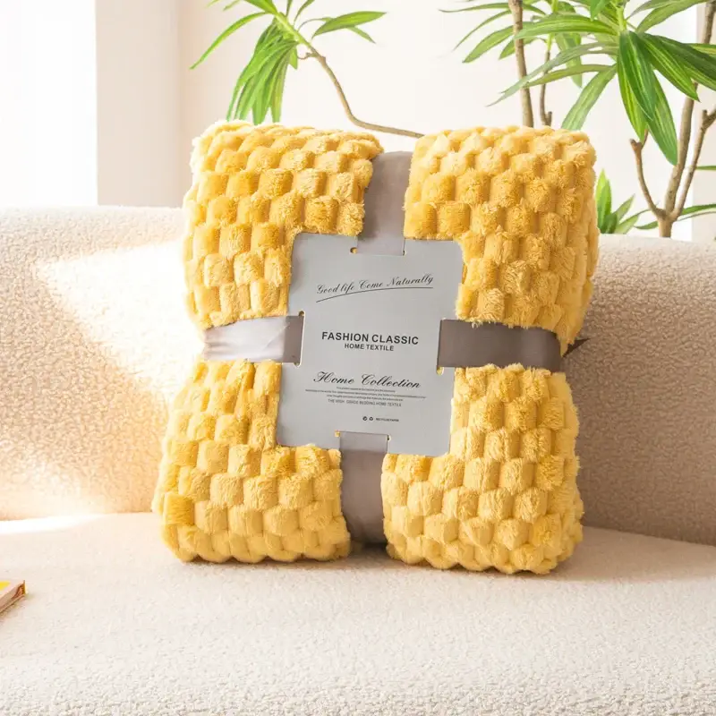 Soft warm fluffy check throw for sofa and living room Satisfait Ou Remboursé