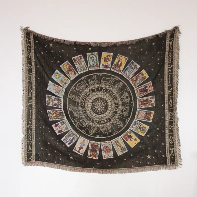Bohemian landscape throw for sofa, lounge and picnic Commande En Gros