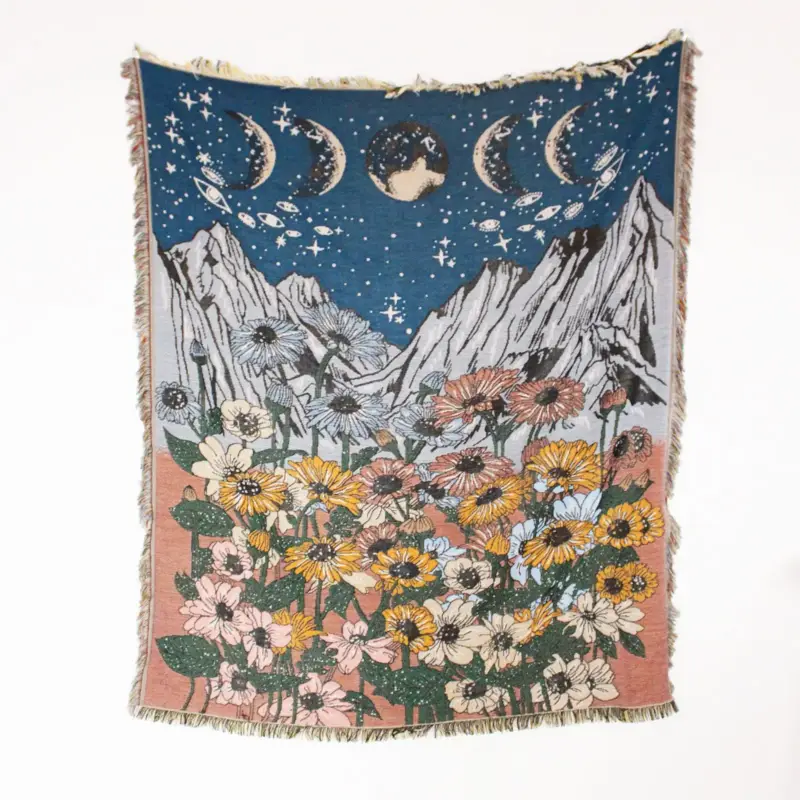 Satisfait Ou Remboursé Bohemian landscape throw blanket for sofa or lounge
