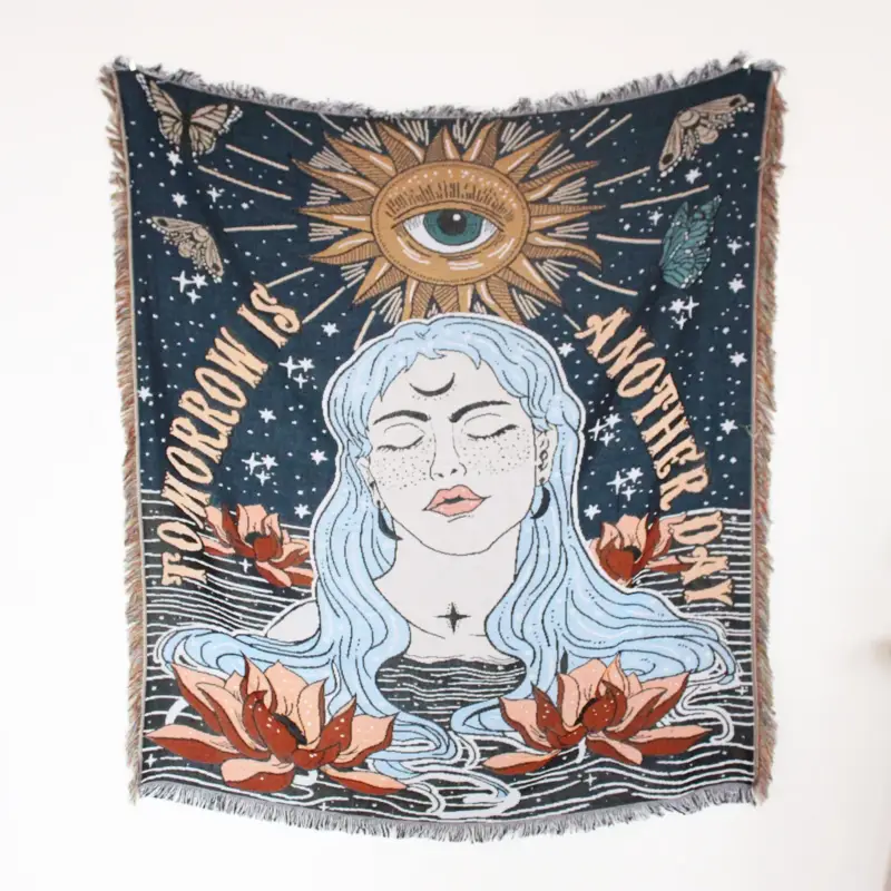 Affaire À Saisir Nordic bohemian landscape throw for sofa, living room, bedroom