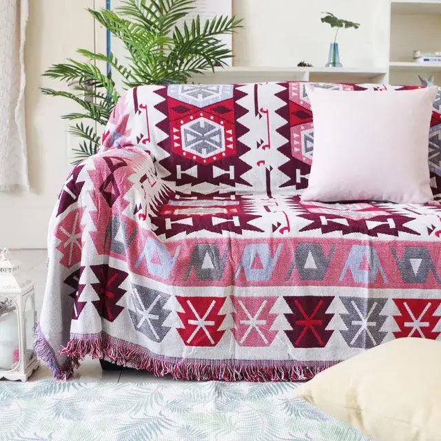 Prix Cassé Bohemian knitted world map decorative throw blanket