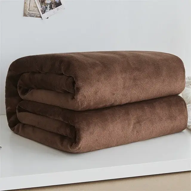Certifié Soft warm fleece flannel throw for bed and sofa