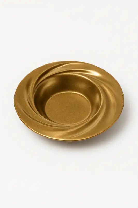 Retro stainless steel deep plate for salad, pasta and dessert Populaire