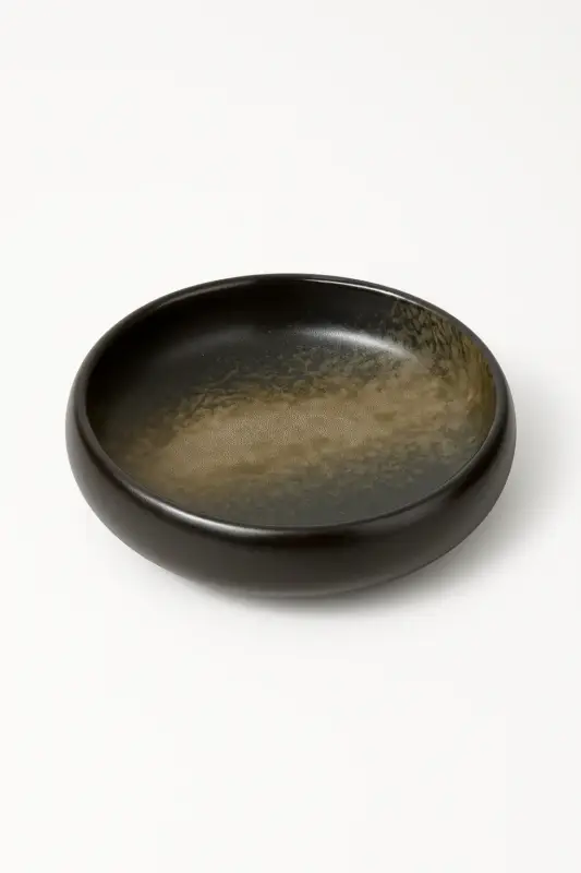 Korean-style glazed ceramic plate for kimchi and salad Pas Cher