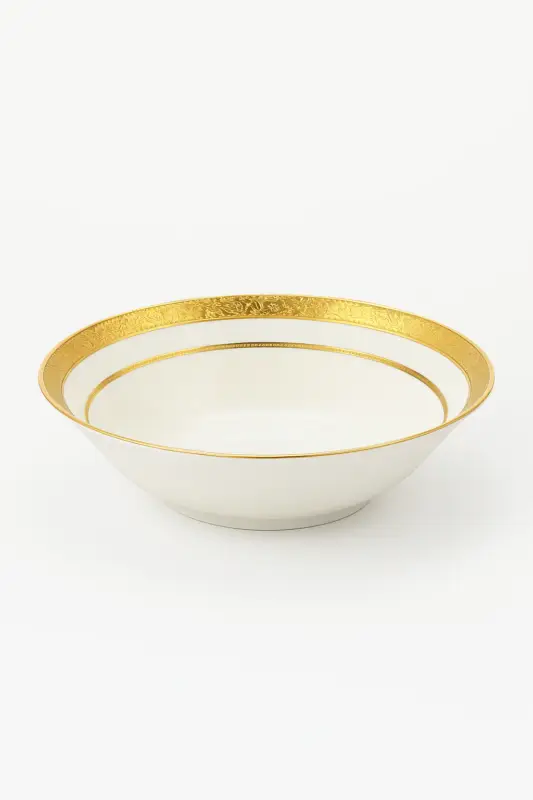 Marque Assiette porcelaine style palais relief steak doré