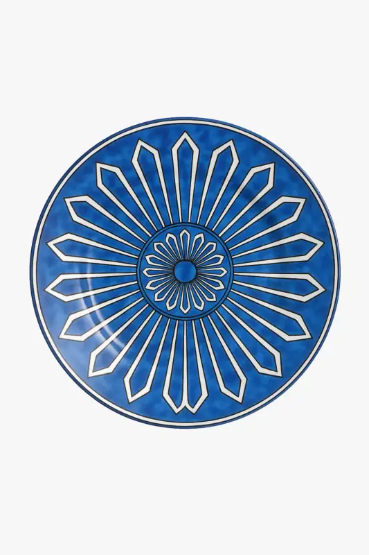 European style blue seal ceramic plate for dim sum Offre Limitée