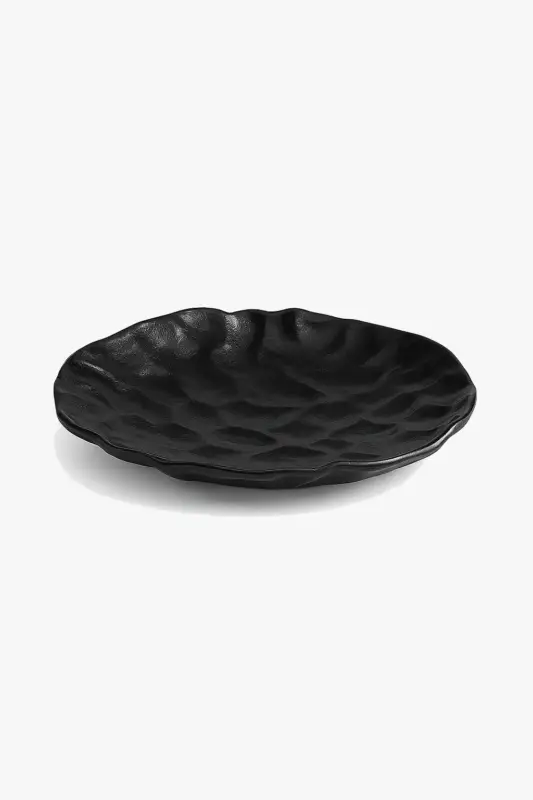 Nouveauté Wavy texture ceramic deep plates artisan style