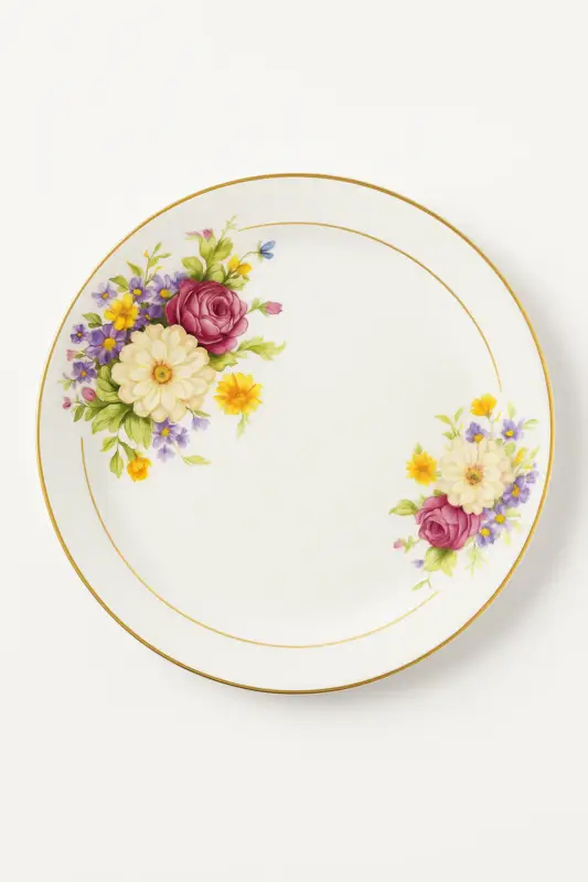 Customisable fine bone china floral tableware set Offre Spéciale