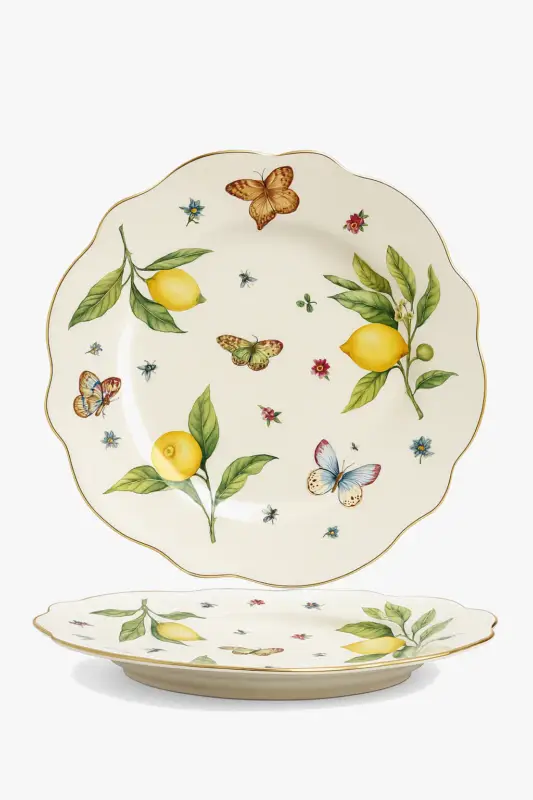 Elegant european style ceramic plate with lemon design Remise
