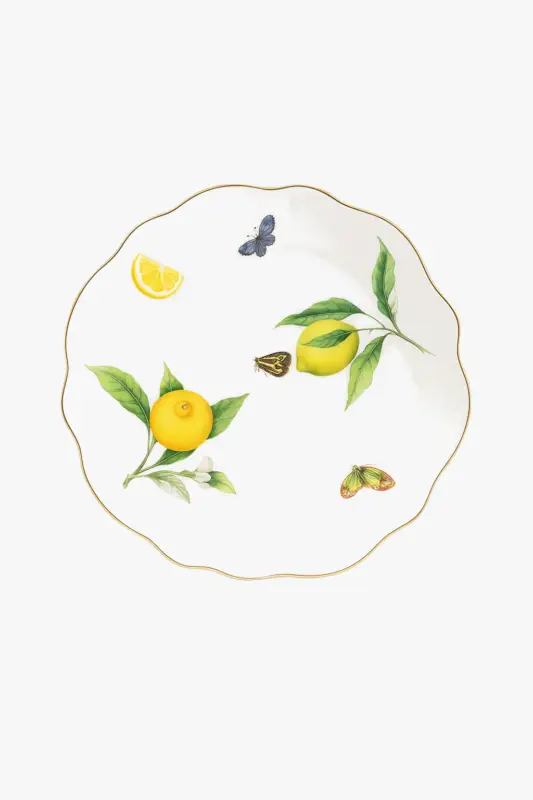Quantité Limitée Assiette ceramique motif citron style europeen elegante table