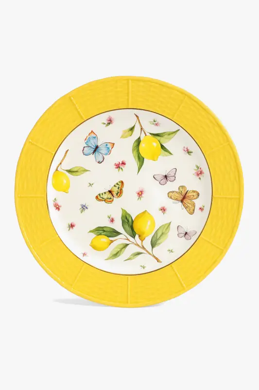European style ceramic plate with lemon motif for table Quantité Limitée