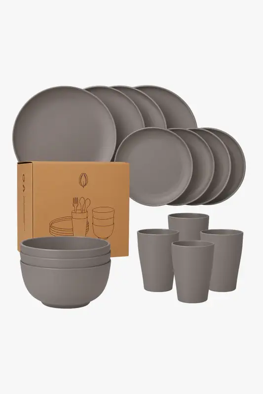 Unbreakable wheat straw tableware set for camping Prix Choc