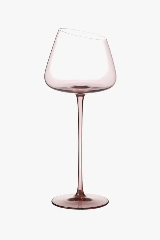 Pink flamingo design wine glass with slanted rim Meilleure Vente