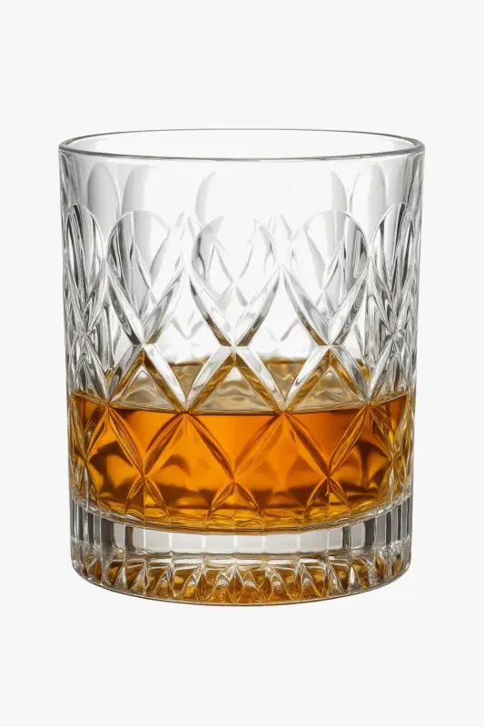 Elegant embossed old fashioned whisky glass durable Haute Qualité