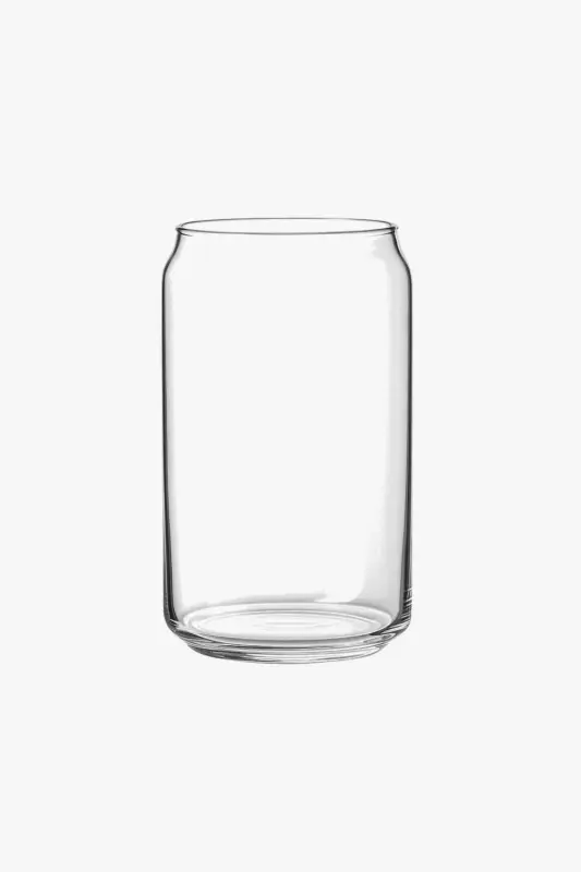Prix Choc Borosilicate can glass with bamboo lid and straw