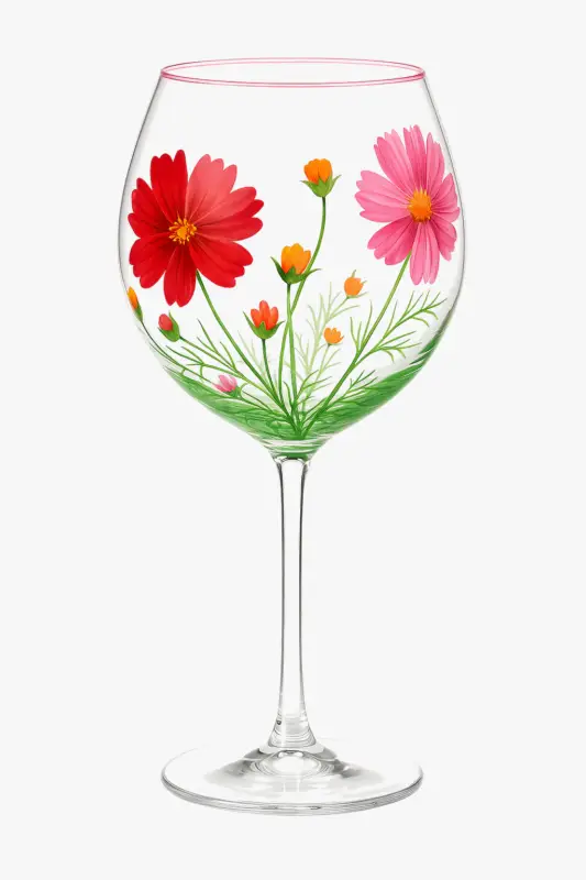Affaire À Saisir Tall floral pattern wine glasses set of three