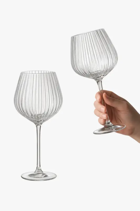Verre a vin cristal grande capacite rayures relief Offre Spéciale