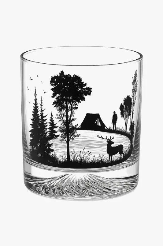 Populaire Snowy mountain relief wine glass 300ml