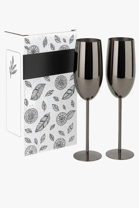 Achetez Aujourd&rsquo;hui Textured stainless steel champagne glass for cocktail, wedding and …