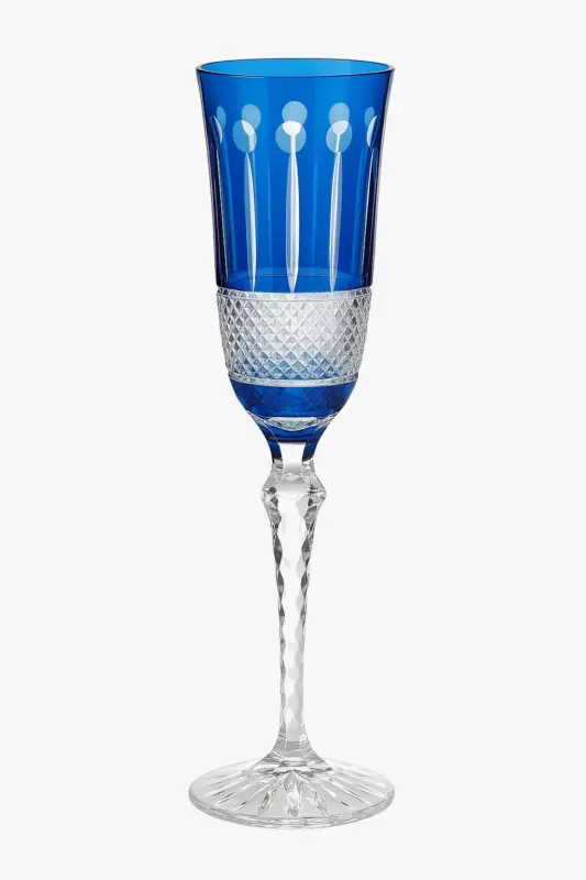 Engraved crystal wine glass with vintage-style stem Bon Plan