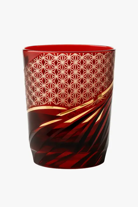 Acheter Direct Edo kiriko whisky glass with hand-engraved geometric patterns