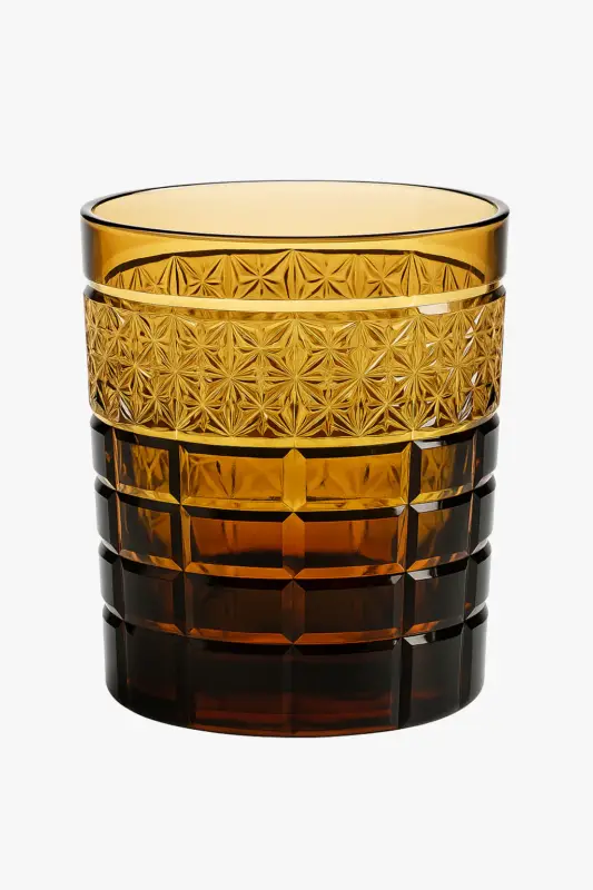 Soldes Japanese edo kiriko engraved geometric whisky glass