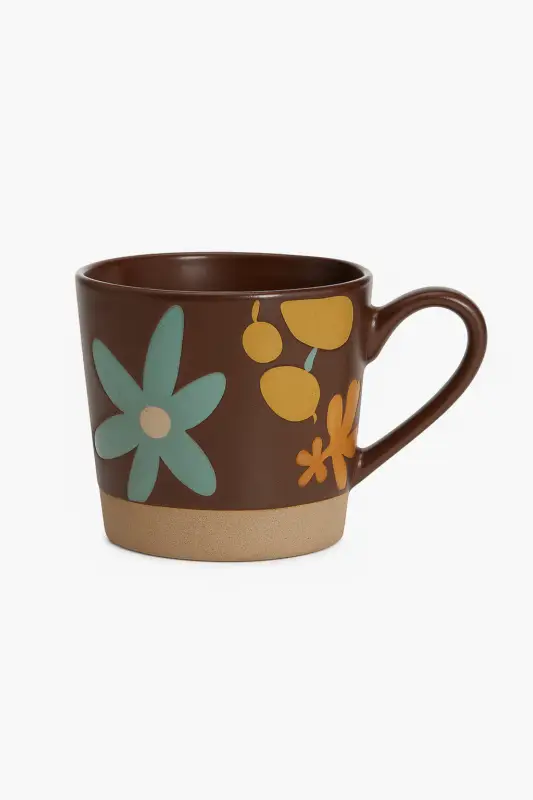 Promotion Saisonnière Mug ceramique retro motif floral peint main personnalisable