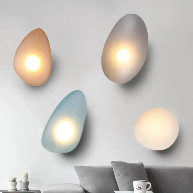 Offre Spéciale Modern nordic led wall light pebble design for bedroom and staircase