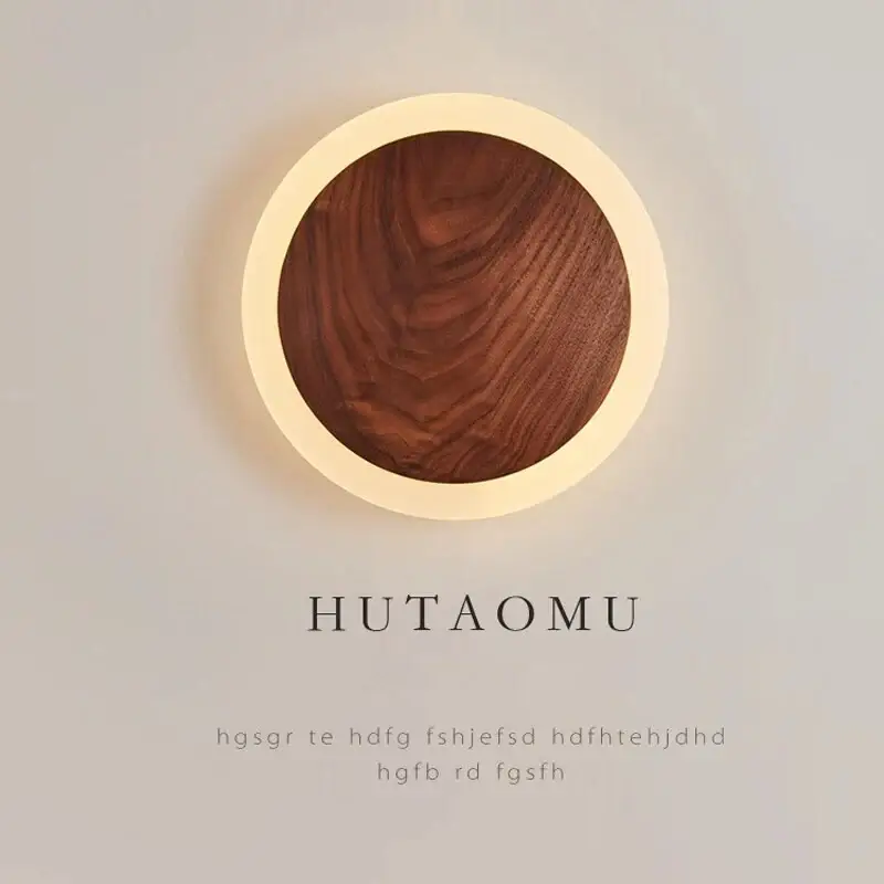 Nordic walnut led wall light Soldes