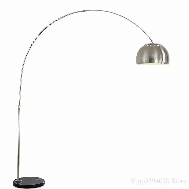 Nordic marble folding arc floor lamp with adjustable silver arm for... Commande En Gros