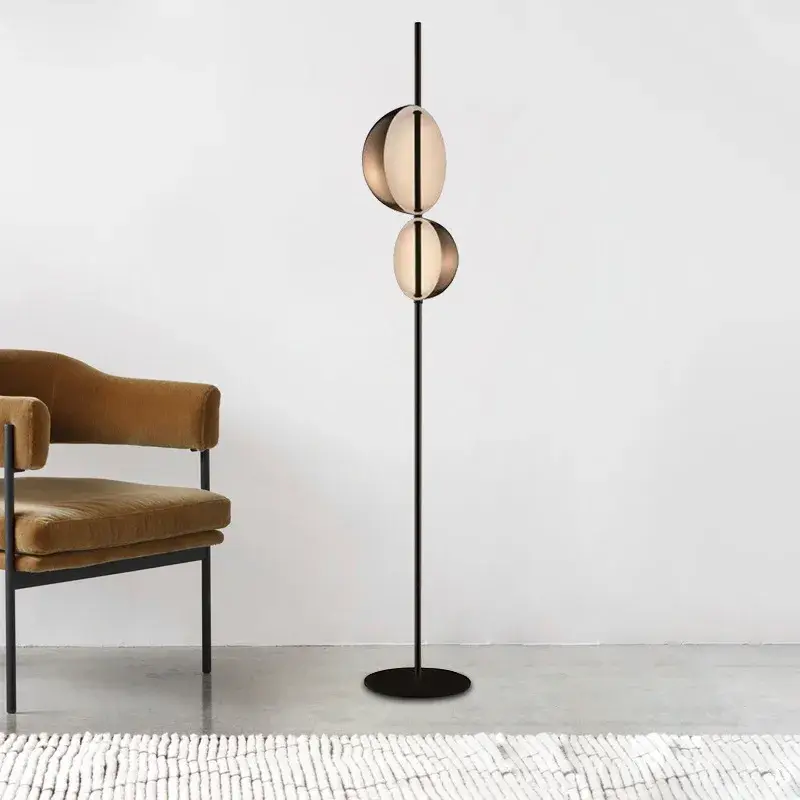 Expédition Rapide Vintage black and gold led floor lamp with double shade for reading...