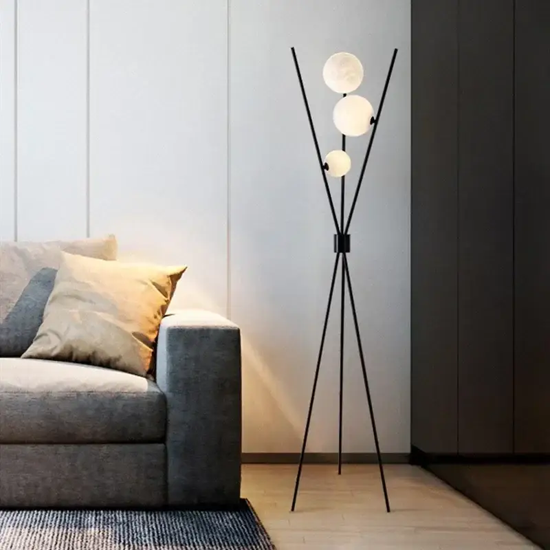Led floor lamp with glass moon ball Nouveauté