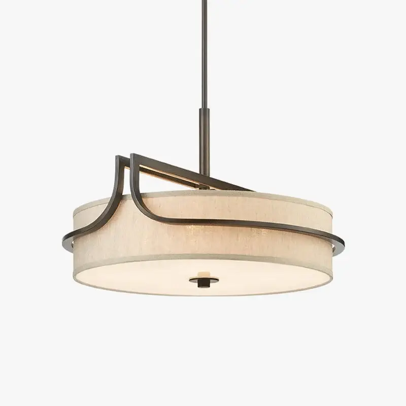 Offre Spéciale Luxury designer ceiling light in copper with fabric shade