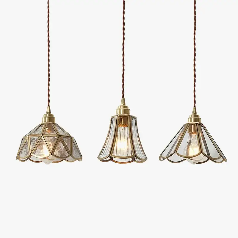 Nordic glass led pendant light with gold body Dernière Chance