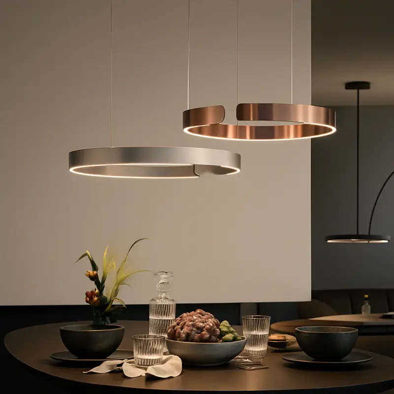 Satisfait Ou Remboursé Nordic ring led pendant light, dimmable chandelier for dining room,...