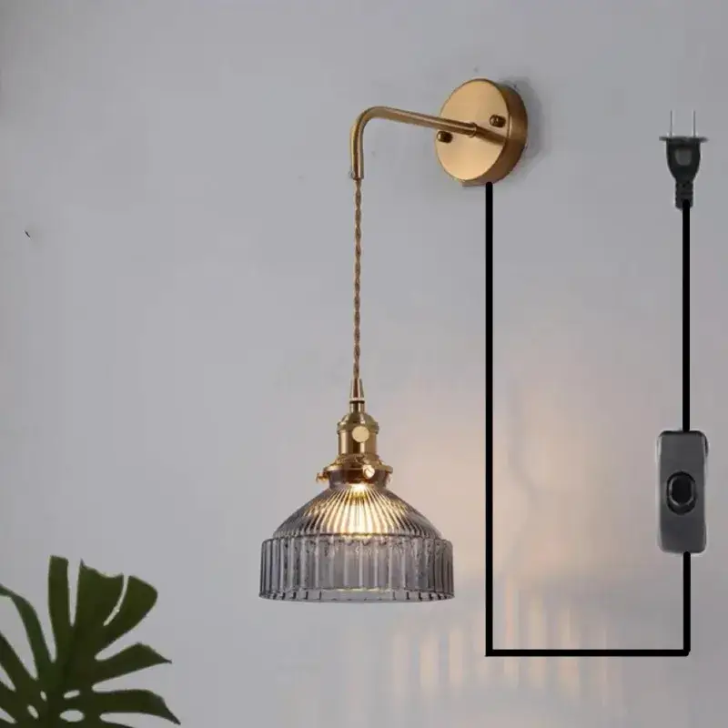 Authentique Modern vintage glass wall light for bedroom, mirror, hallway, bedsi...