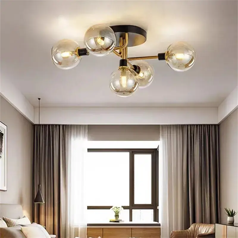Nordic glass ceiling light g9 led industrial metal for bedroom, liv... Offre Exclusive