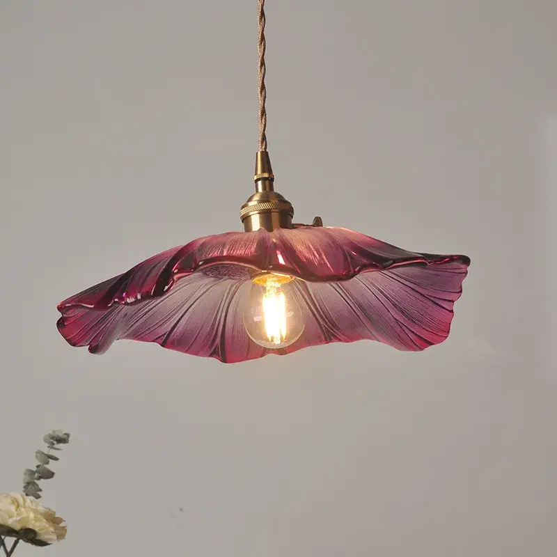 Produit De Marque Vintage flower glass pendant light