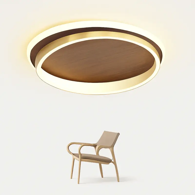Modern walnut colour led ceiling light for home interior décor Expédié Aujourd'hui