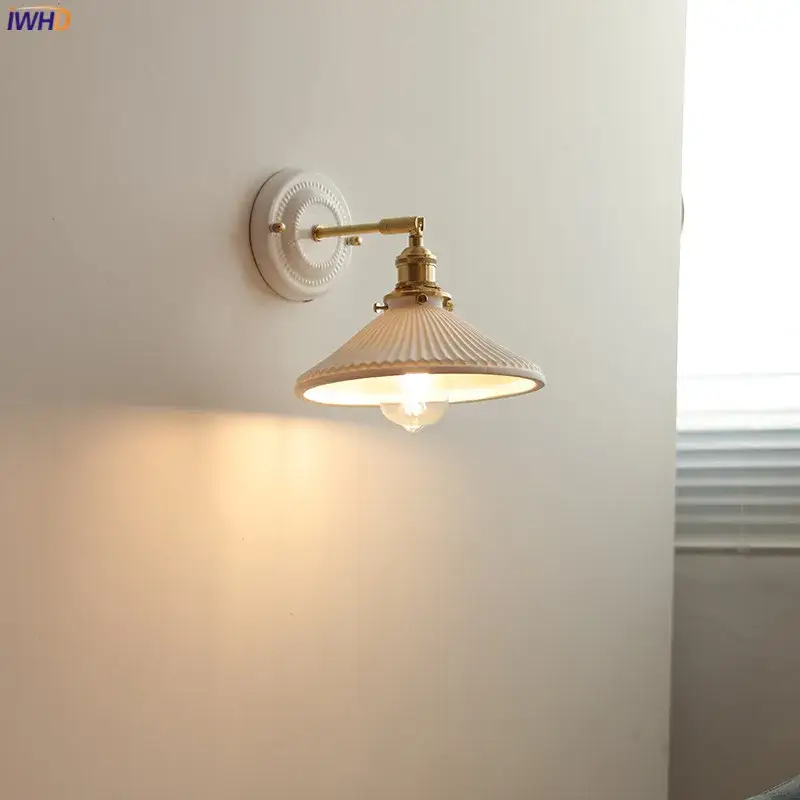 Nordic japanese white and copper led wall light Promotion Saisonnière