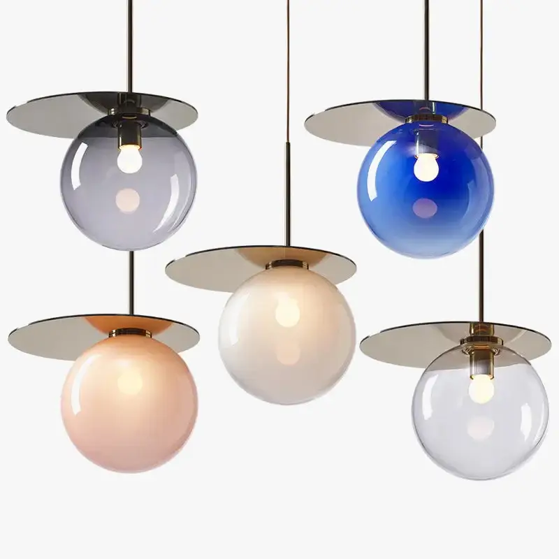 Promotion Design ufo pendant light with round iron and colourful glass led, d...
