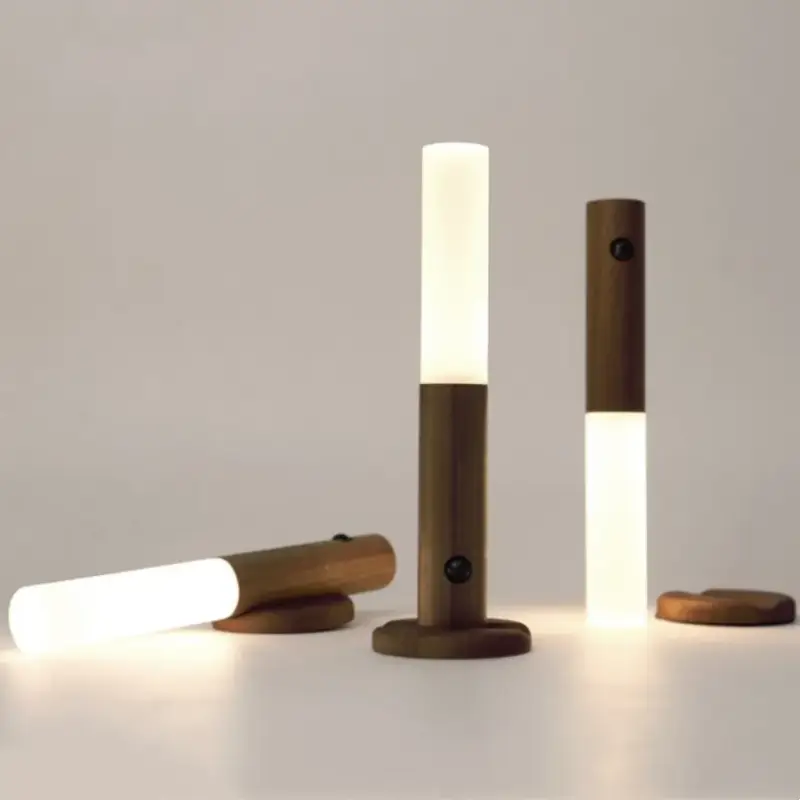 Wireless rechargeable usb led wooden lamp Offre Du Jour