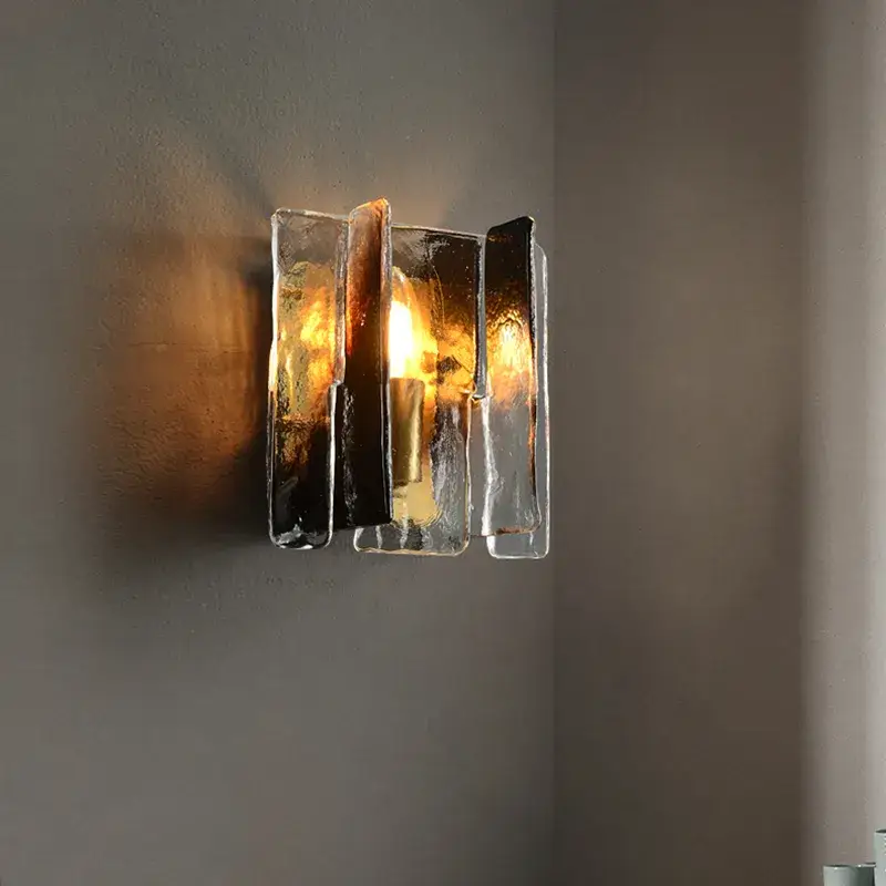 Modern luxury copper stained glass wall light Offre Limitée