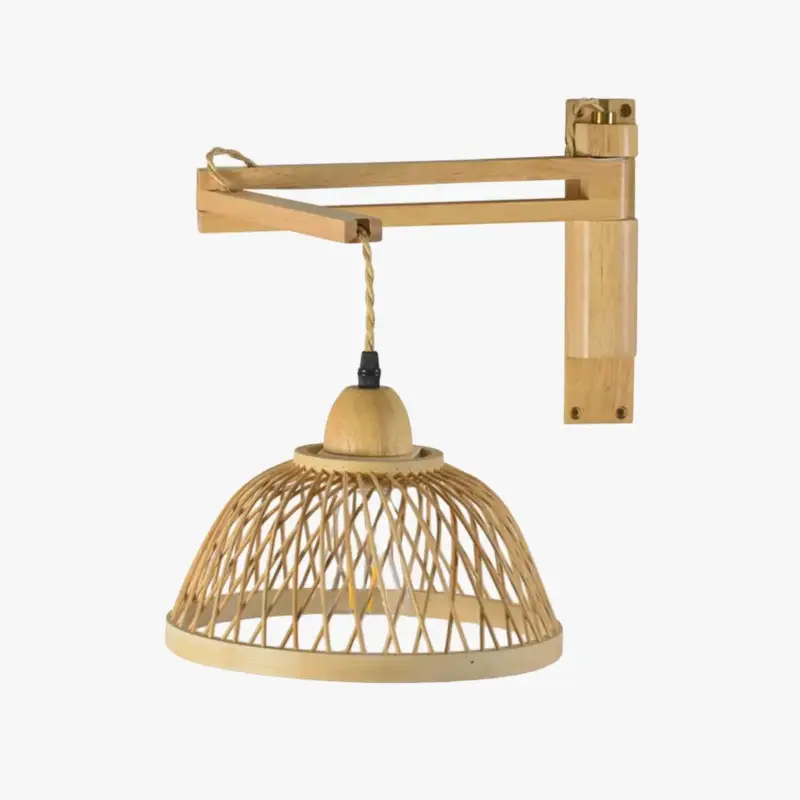 Haute Qualité Rattan wall light boho bedside lamp for barn, living room, loft, ba...