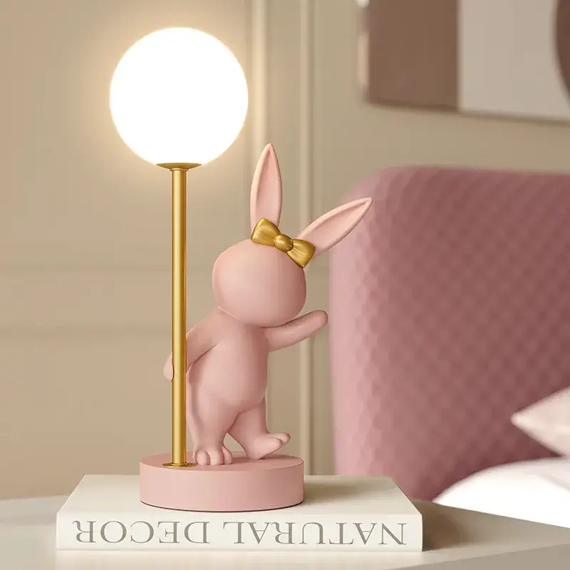 Petit Prix Nordic pink rabbit table lamp