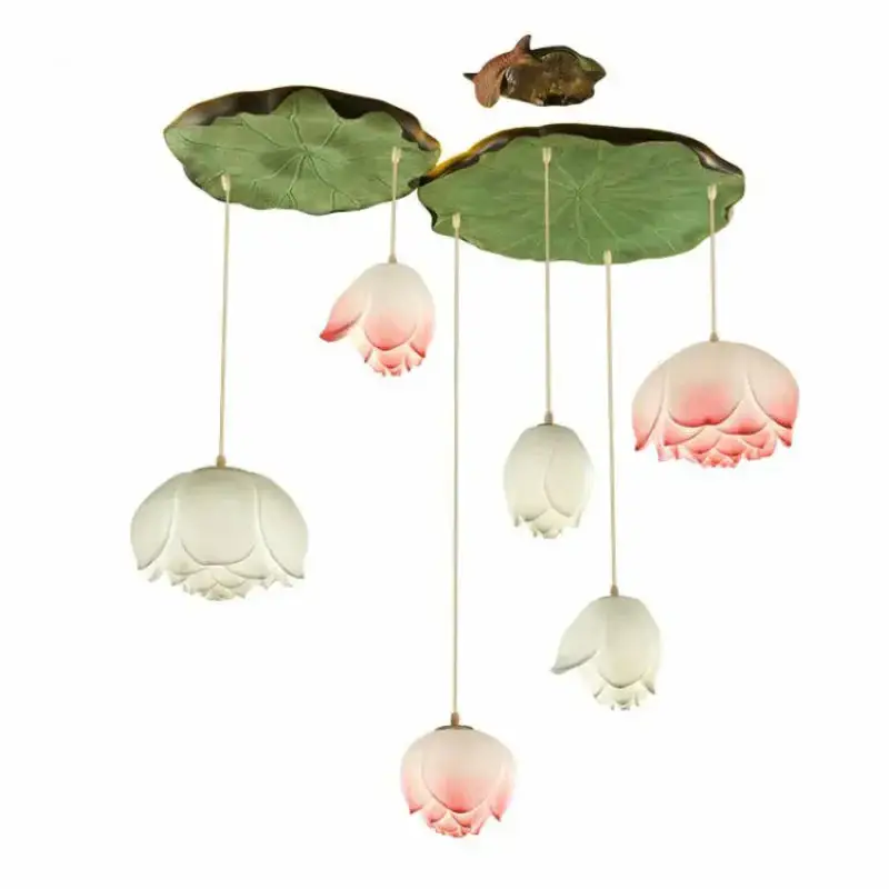 Offre Exclusive Retro lotus flower led pendant light