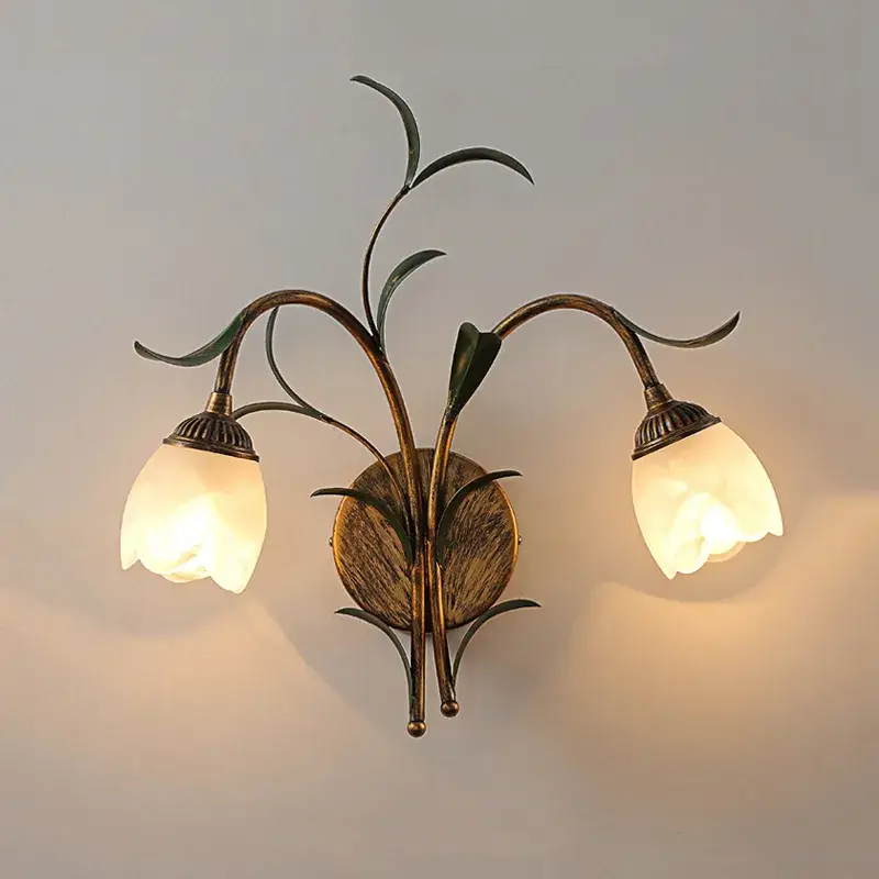 Retro bronze flower wall light Promotion